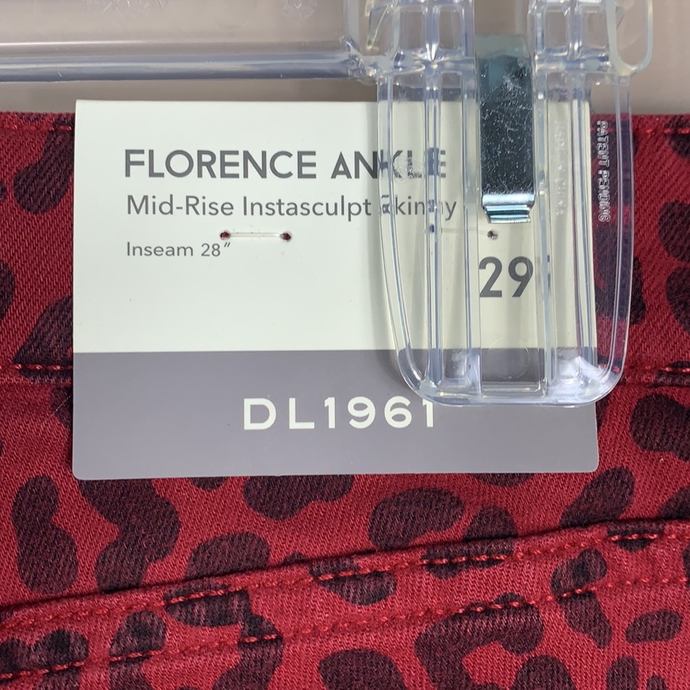 NWT DL1961 red leopard Florence ankle jeans 29 - Picture 6 of 7